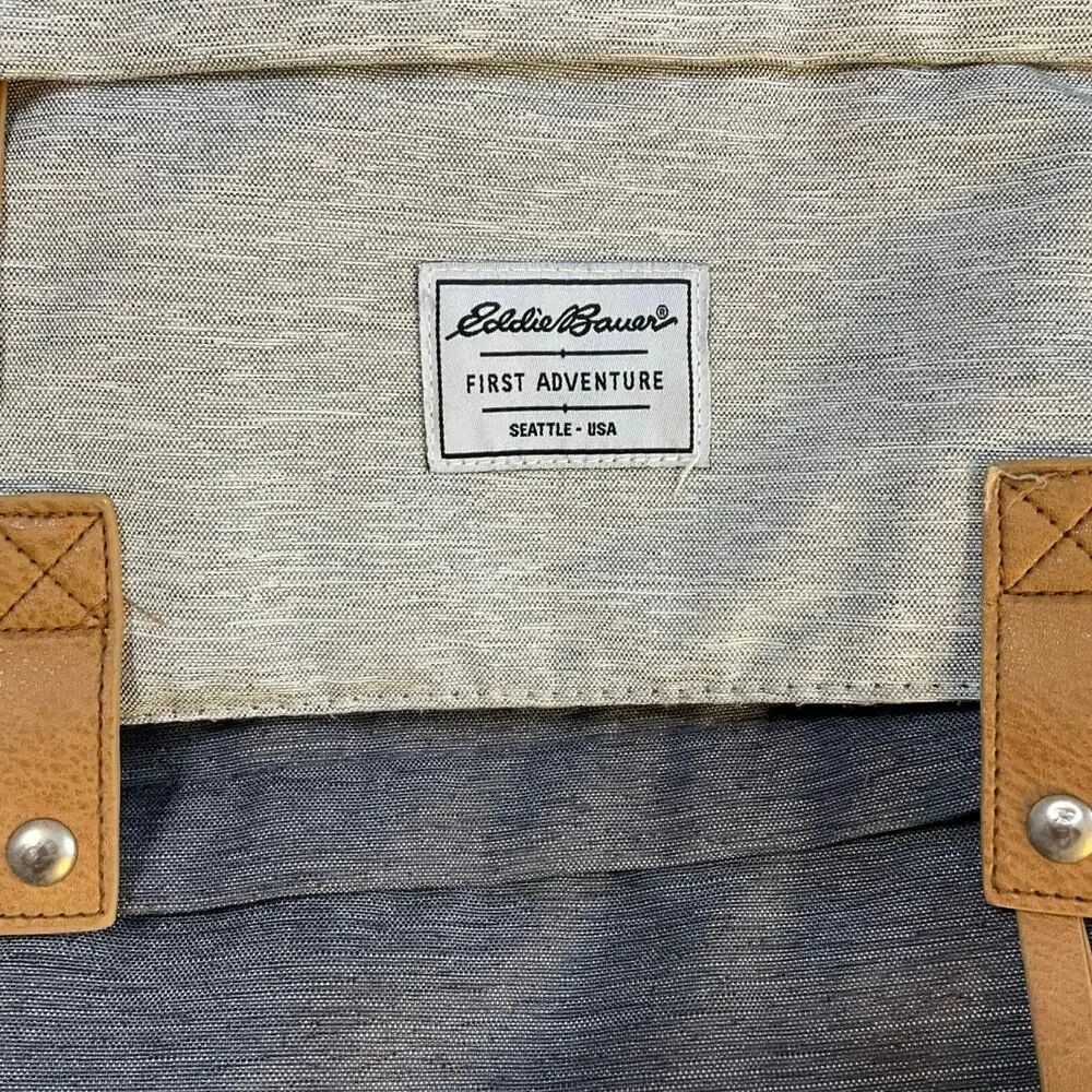 Eddie Bauer First Adventure Backpack Gray Tan Travel Laptop Backpack